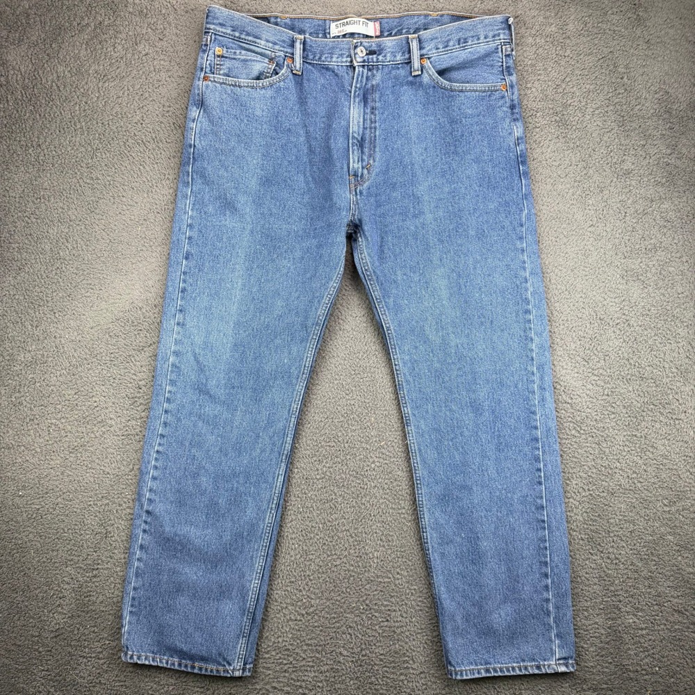 Levis 505 Straight Fit Mens Blue Denim Jeans 40x32 Medium Wash